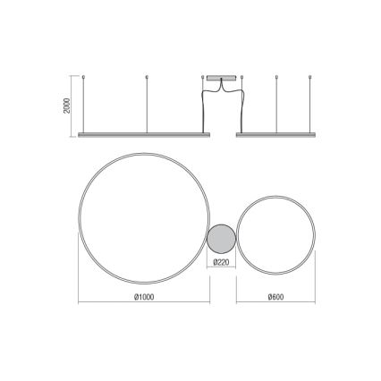 Redo 01-1721 - LED Chandelier on a string ORBIT LED/42W + LED/66W/230V