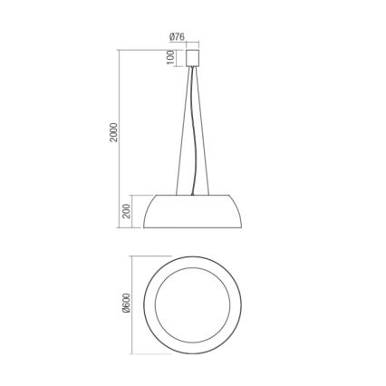 Redo 01-1732 - LED Chandelier on a string BLAIR LED/55W/230V 3000K white