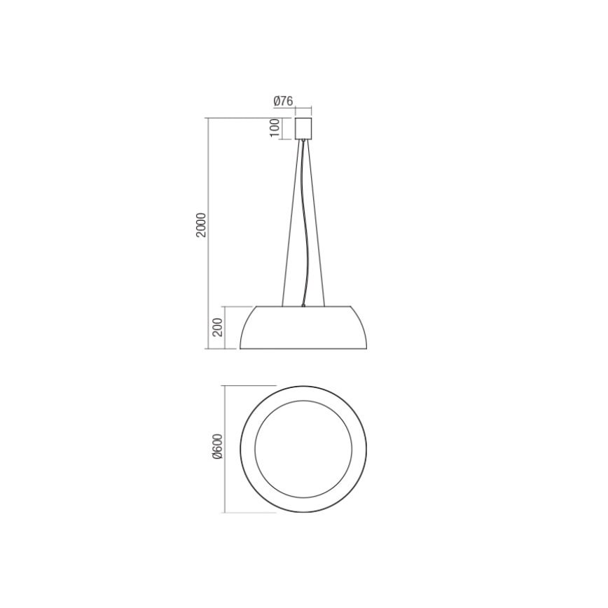 Redo 01-1732 - LED Chandelier on a string BLAIR LED/55W/230V 3000K white