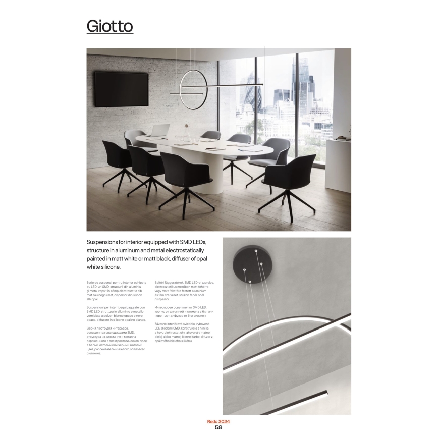 Redo 01-1734 - LED Dimmable chandelier on a string GIOTTO LED/46W/230V white