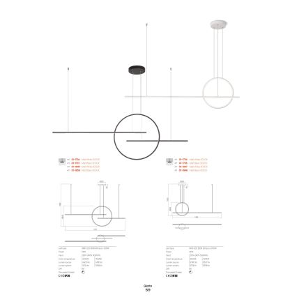Redo 01-1734 - LED Dimmable chandelier on a string GIOTTO LED/46W/230V white