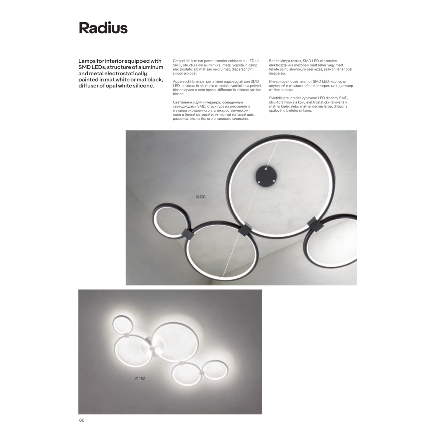 Redo 01-1742 - LED Chandelier on a string RADIUS LED/45W/230V