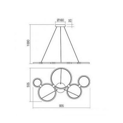 Redo 01-1742 - LED Chandelier on a string RADIUS LED/45W/230V