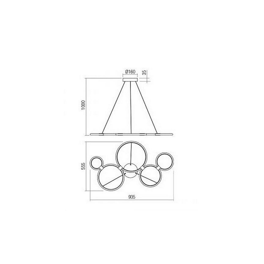 Redo 01-1742 - LED Chandelier on a string RADIUS LED/45W/230V