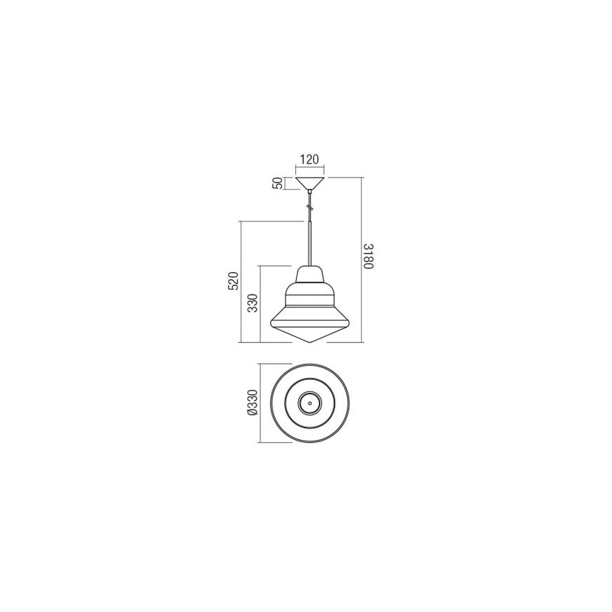 Redo 01-1770 - Chandelier on a string AMNO 1x/E27/42W/230V d. 33 cm beige