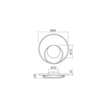 Redo 01-1790 - LED Dimmable wall light TORSION LED/27W/230V bronze
