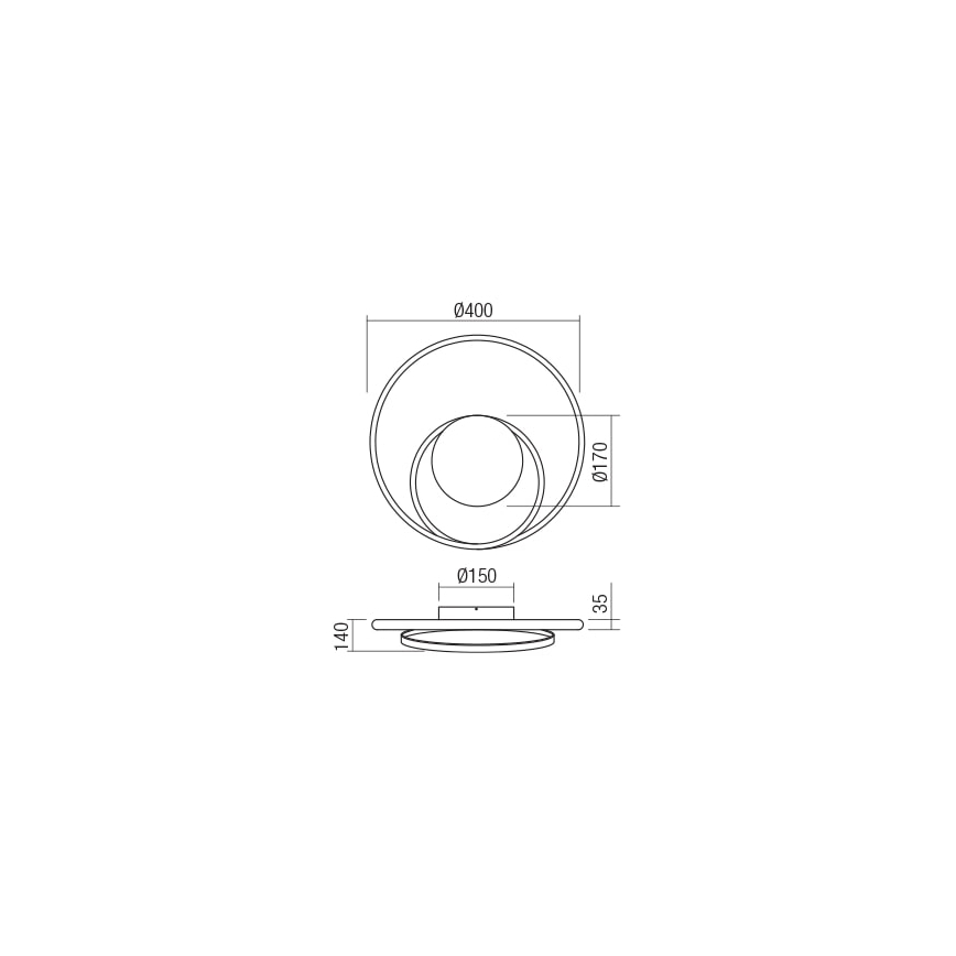Redo 01-1790 - LED Dimmable wall light TORSION LED/27W/230V bronze