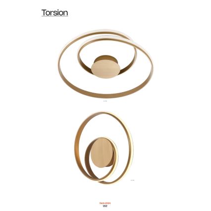 Redo 01-1790 - Dimmable LED Wall Light TORSION LED/27W/230V dia. 40 cm bronze finish