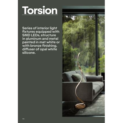 Redo 01-1792 - LED Dimmable ceiling light TORSION LED/30W/230V bronze