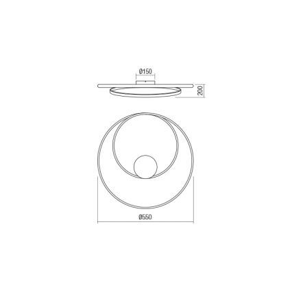 Redo 01-1792 - LED Dimmable ceiling light TORSION LED/30W/230V bronze