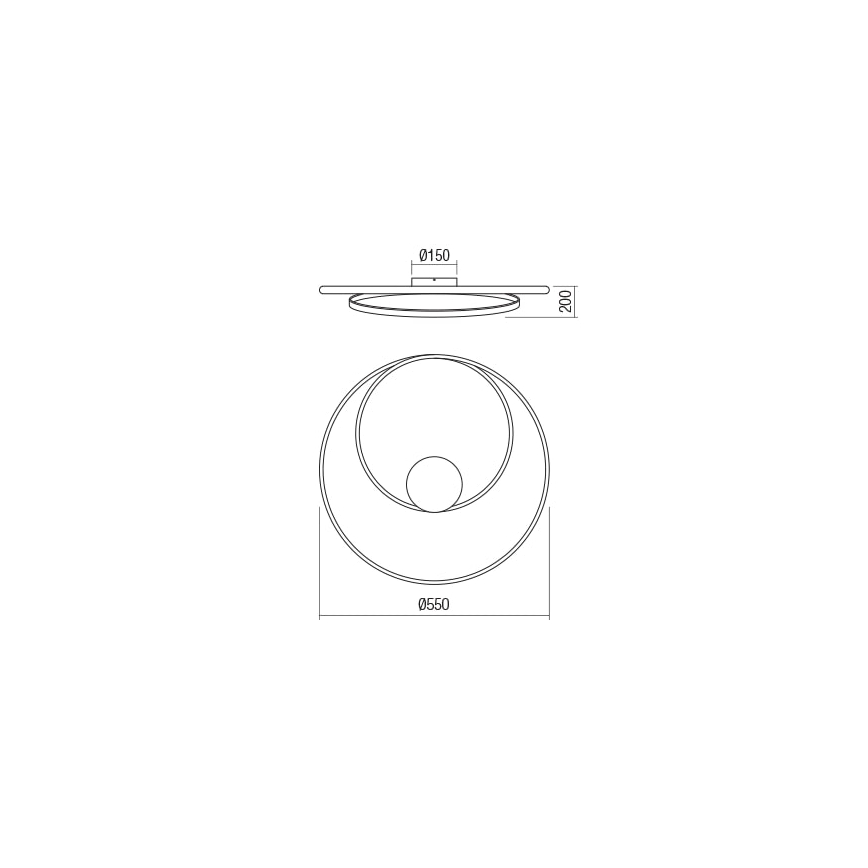Redo 01-1792 - LED Dimmable ceiling light TORSION LED/30W/230V bronze