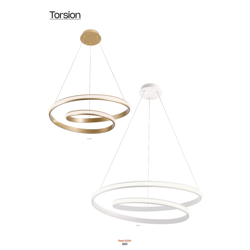 Redo 01-1793 - LED Dimmable chandelier on a string TORSION LED/29W/230V d. 55 cm white