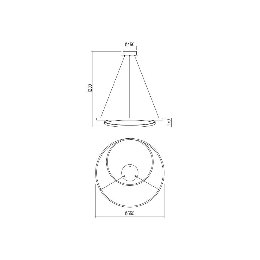 Redo 01-1793 - LED Dimmable chandelier on a string TORSION LED/29W/230V d. 55 cm white