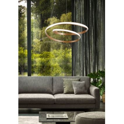 Redo 01-1796 - TORSION LED Cable-Suspended Chandelier LED/40W/230V Ø74 cm Bronze