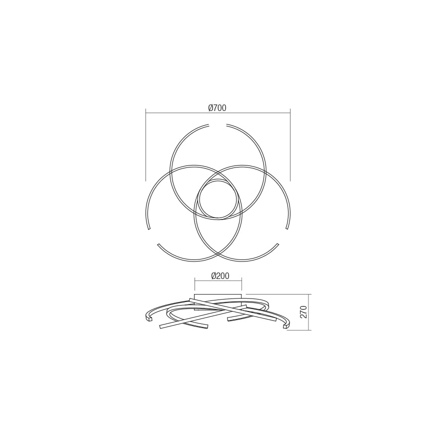 Redo 01-1801 - LED Dimmable ceiling light ALIEN LED/60W/230V 3000K d. 70 cm white