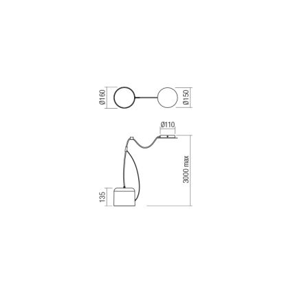 Redo 01-1823 - Chandelier on a string DODO 1xE27/15W/230V spider white