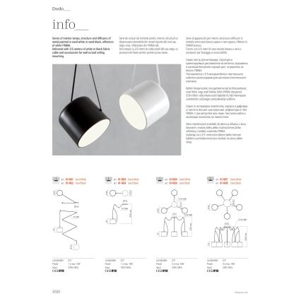 Redo 01-1827 - Chandelier on a string DODO 5xE27/15W/230V spider white