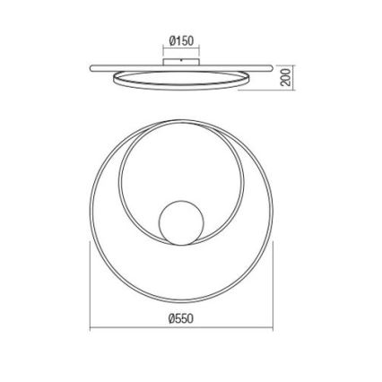 Redo 01-1886 - TORSION Dimmable LED Ceiling Light LED/29W/230V 4000K dia. 55 cm White