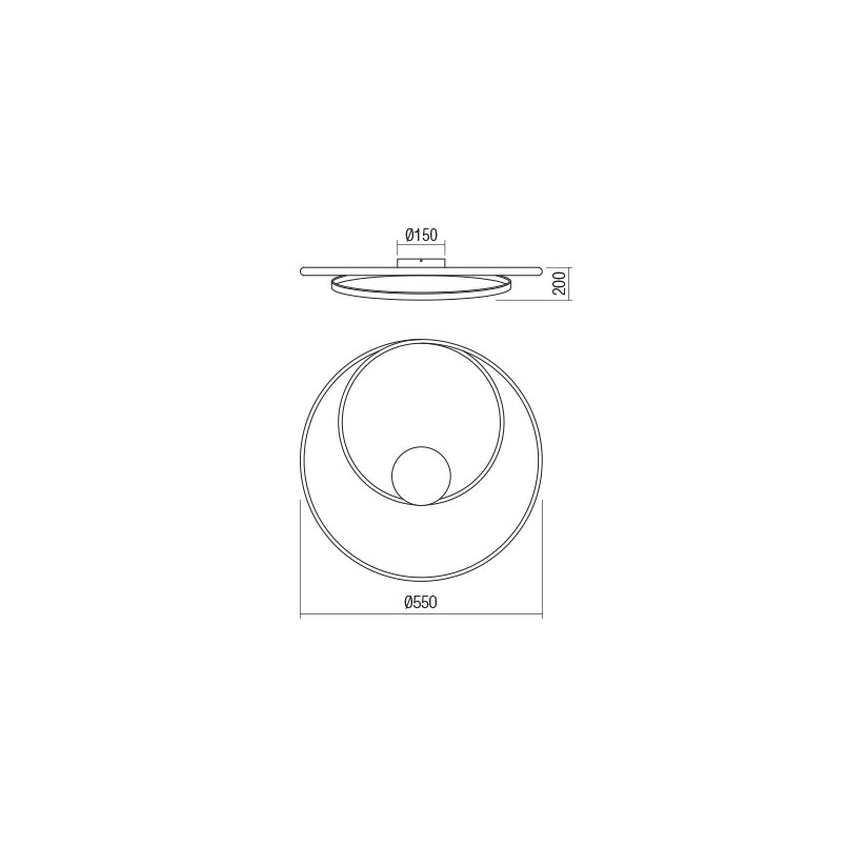 Redo 01-1886 - TORSION Dimmable LED Ceiling Light LED/29W/230V 4000K dia. 55 cm White