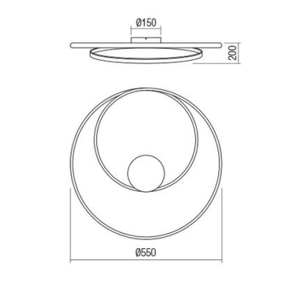 Redo 01-1887 - TORSION LED Dimmable Ceiling Light, 29W/230V, Ø 55 cm, Bronze