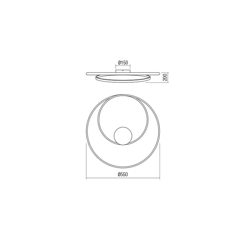 Redo 01-1887 - TORSION LED Dimmable Ceiling Light, 29W/230V, Ø 55 cm, Bronze