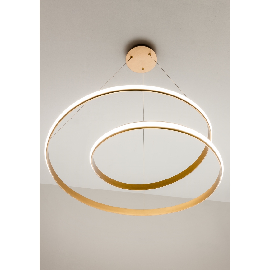 Redo 01-1889 - TORSION LED dimmable cable pendant, 29 W, 230 V, 4000 K, Ø 55 cm, bronze