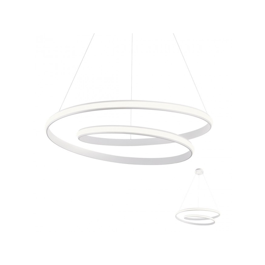 Redo 01-1890 - LED Dimmable Cable-Suspended Pendant TORSION LED/35W/230V Ø 75 cm White