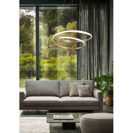 Redo 01-1891 - TORSION Dimmable LED Cable-Suspended Pendant LED/35W/230V diam. 75 cm Bronze