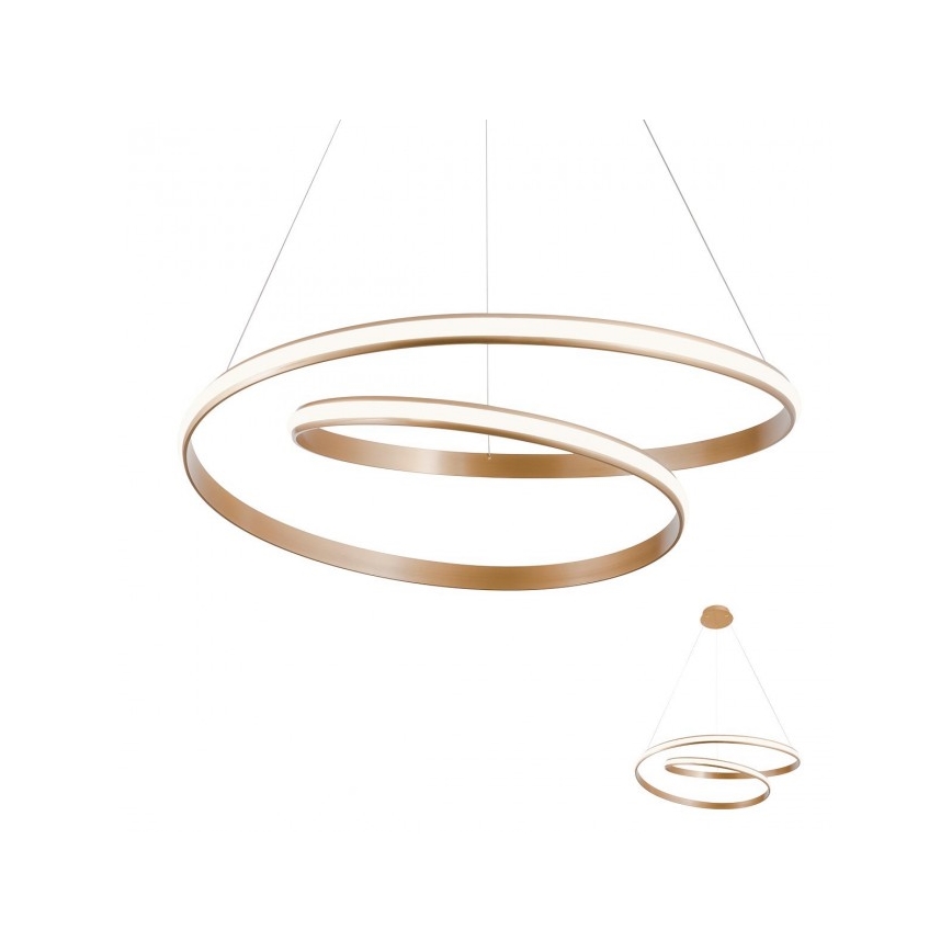 Redo 01-1891 - TORSION Dimmable LED Cable-Suspended Pendant LED/35W/230V diam. 75 cm Bronze