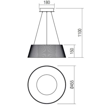 Redo 01-1938 - LED Chandelier on a string SARIS LED/36W/230V anthracite