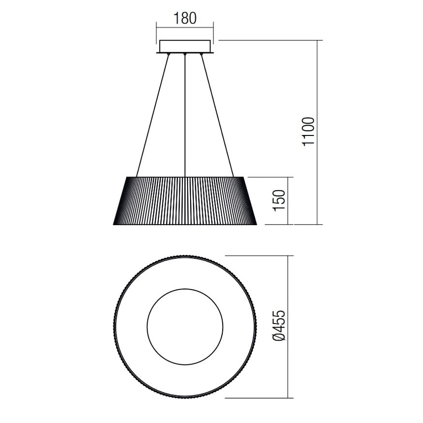 Redo 01-1938 - LED Chandelier on a string SARIS LED/36W/230V anthracite