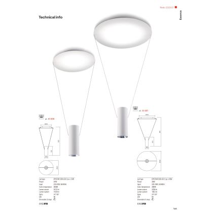Redo 01-1971 - LED Dimmable chandelier on a string ESSENCE LED/36W/230V CRI 90 3000K white