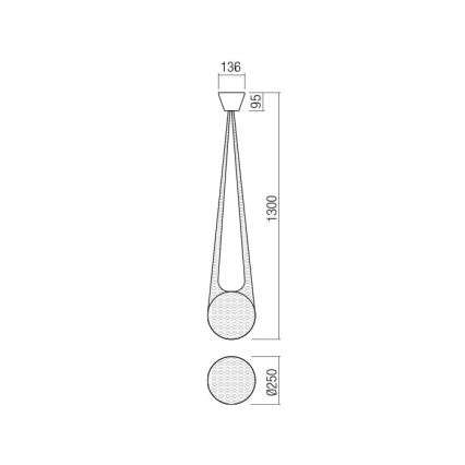 Redo 01-1972 - LED Chandelier on a string ALLURIA 1xE27/5W/230V d. 25 cm