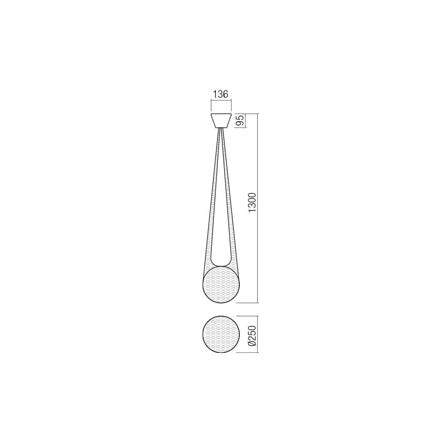 Redo 01-1972 - LED Chandelier on a string ALLURIA 1xE27/5W/230V d. 25 cm