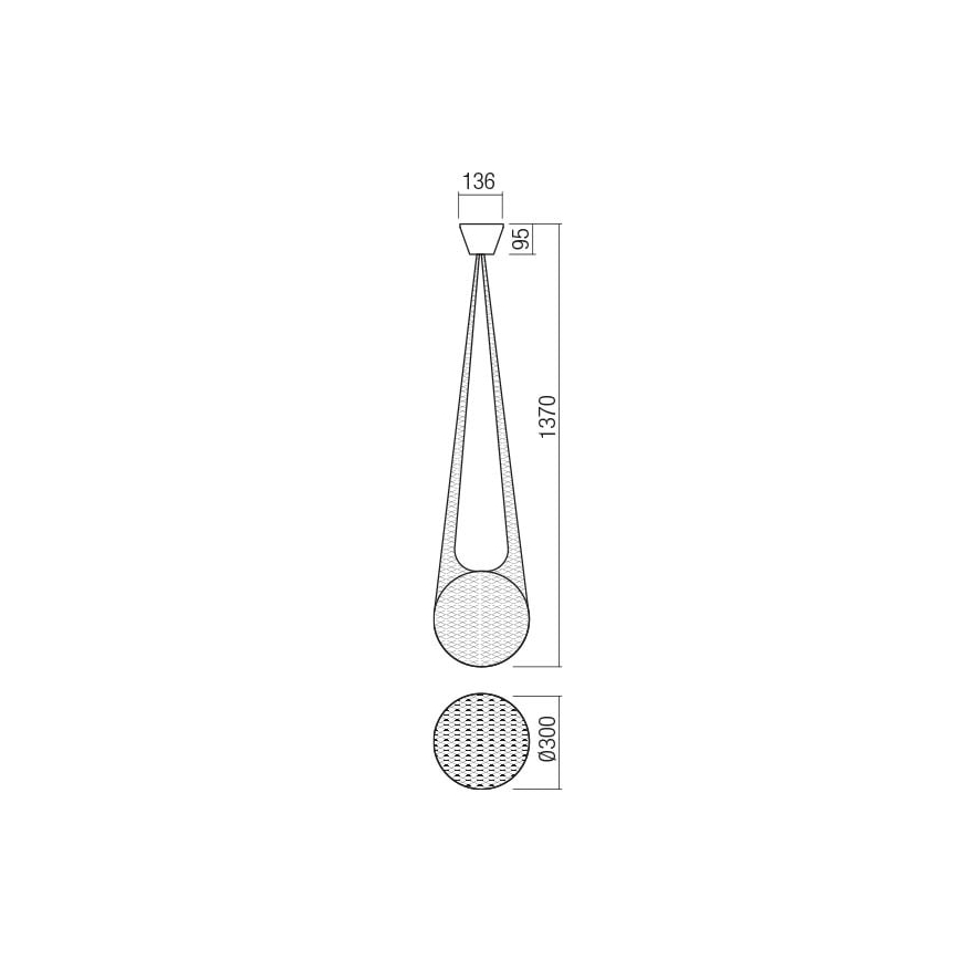 Redo 01-1973 - LED Chandelier on a string ALLURIA 1xE27/7W/230V d. 30 cm