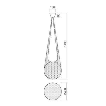 Redo 01-1974 - LED Chandelier on a string ALLURIA 1xE27/10W/230V d. 40 cm
