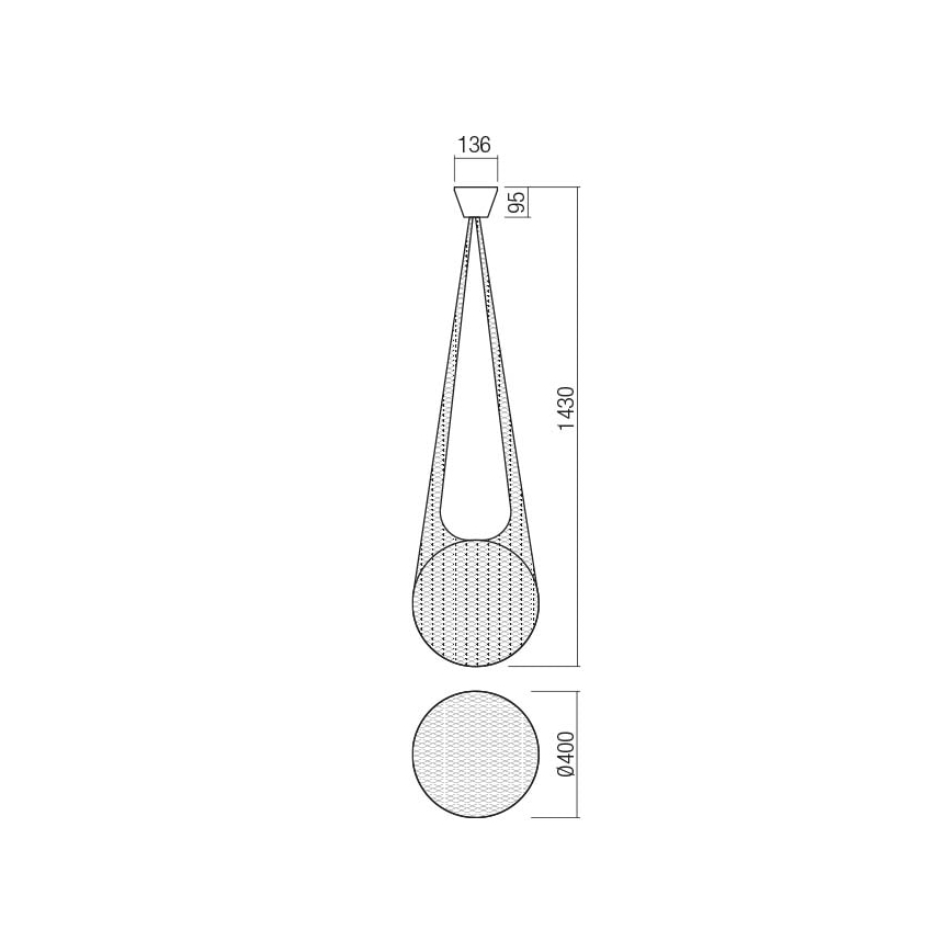 Redo 01-1974 - LED Chandelier on a string ALLURIA 1xE27/10W/230V d. 40 cm