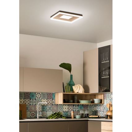 Redo 01-1998 - Dimmable MAYA LED Ceiling Light, LED/42W/230V, 42.5x42.5 cm, Gold