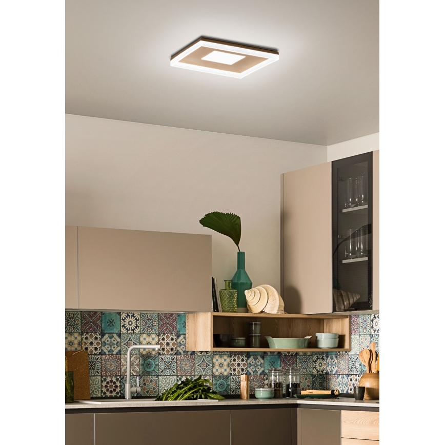 Redo 01-1998 - Dimmable MAYA LED Ceiling Light, LED/42W/230V, 42.5x42.5 cm, Gold