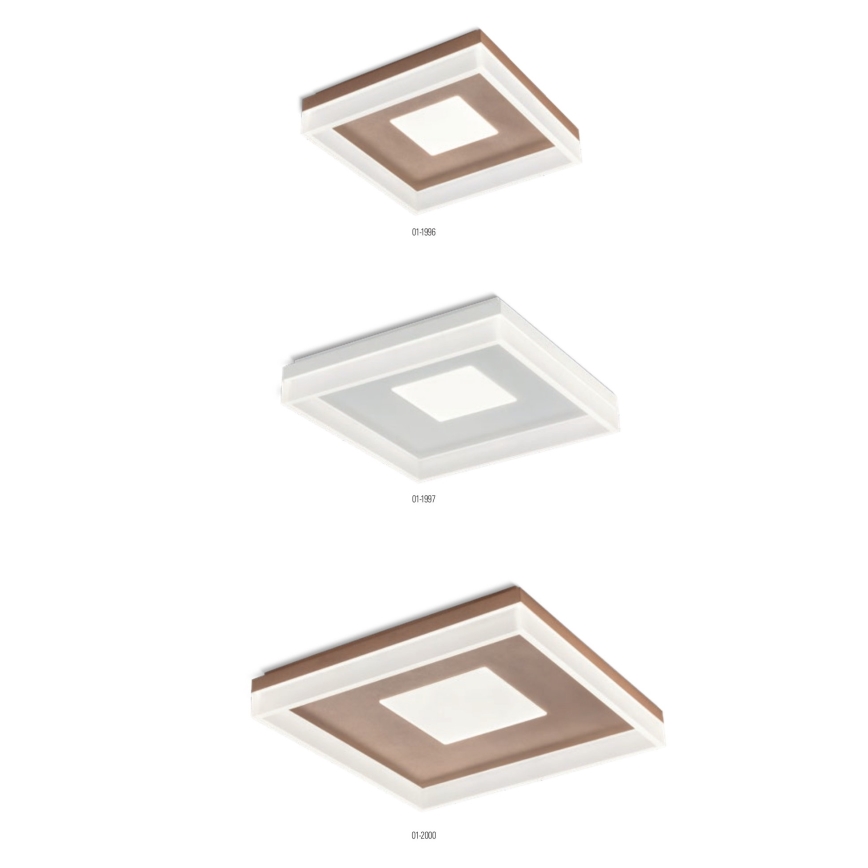 Redo 01-1998 - Dimmable MAYA LED Ceiling Light, LED/42W/230V, 42.5x42.5 cm, Gold