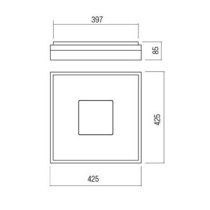 Redo 01-1998 - Dimmable MAYA LED Ceiling Light, LED/42W/230V, 42.5x42.5 cm, Gold