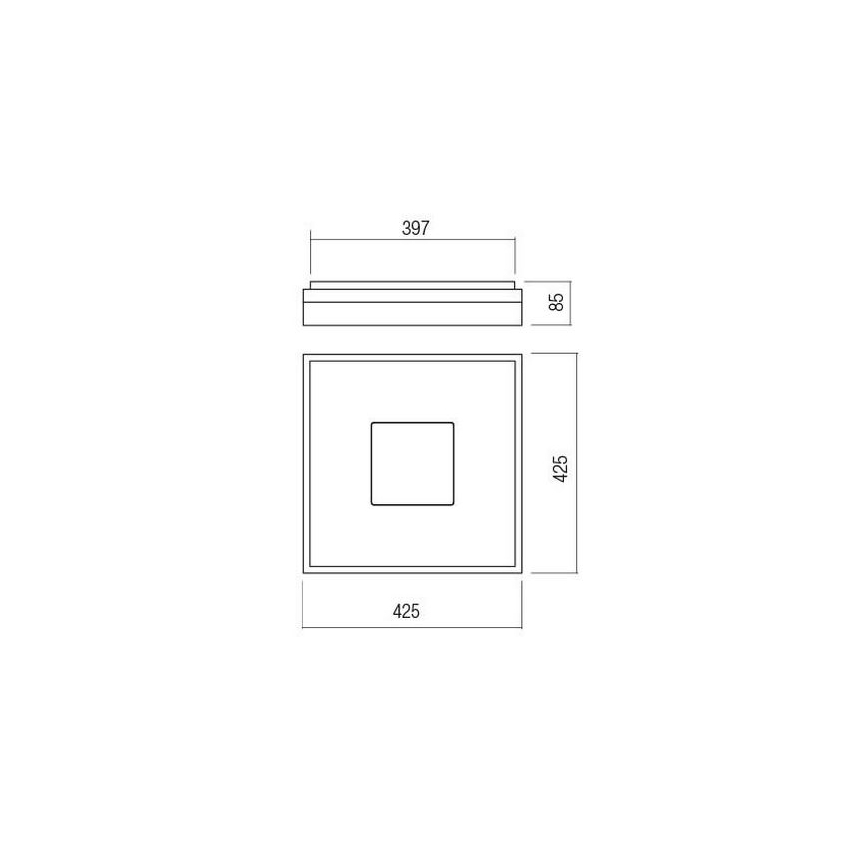 Redo 01-1998 - Dimmable MAYA LED Ceiling Light, LED/42W/230V, 42.5x42.5 cm, Gold