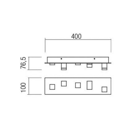 Redo 01-2013 - LED Ceiling light PIXEL LED/15W/230V 3000K 40x10 cm black