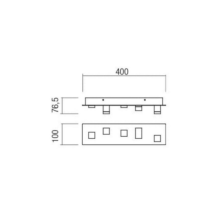 Redo 01-2013 - LED Ceiling light PIXEL LED/15W/230V 3000K 40x10 cm black