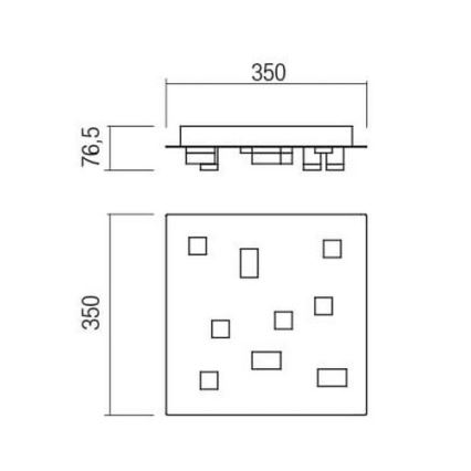Redo 01-2014 - LED Ceiling light PIXEL LED/27W/230V 3000K 35x35 cm white