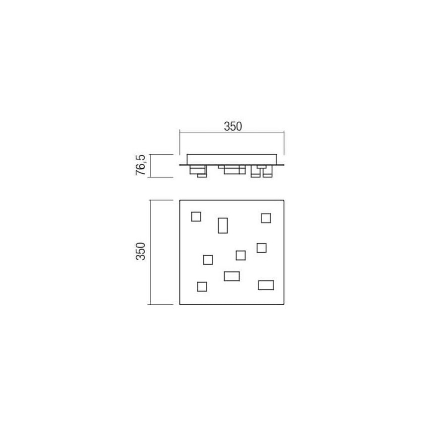 Redo 01-2015 - LED Ceiling light PIXEL LED/27W/230V 3000K 35x35 cm black