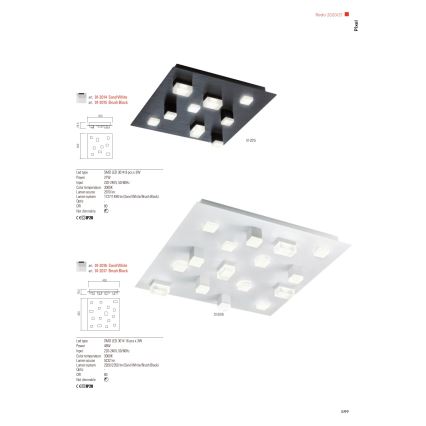 Redo 01-2016 - LED Ceiling light PIXEL LED/48W/230V 3000K 45x45 cm white