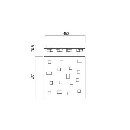 Redo 01-2016 - LED Ceiling light PIXEL LED/48W/230V 3000K 45x45 cm white