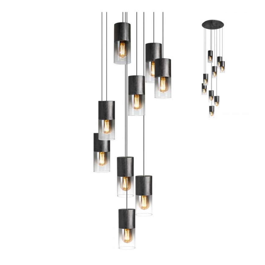 Redo 01-2027 - Chandelier on a string IWI 9xE27/42W/230V black