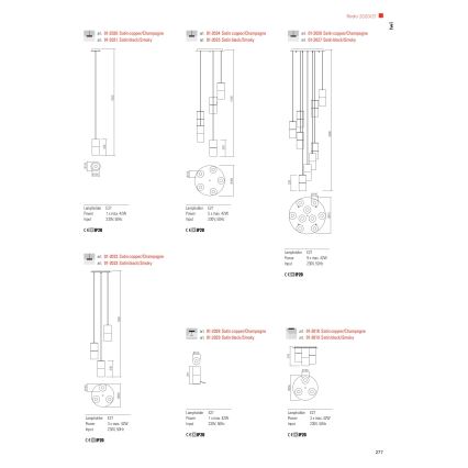 Redo 01-2027 - Chandelier on a string IWI 9xE27/42W/230V black